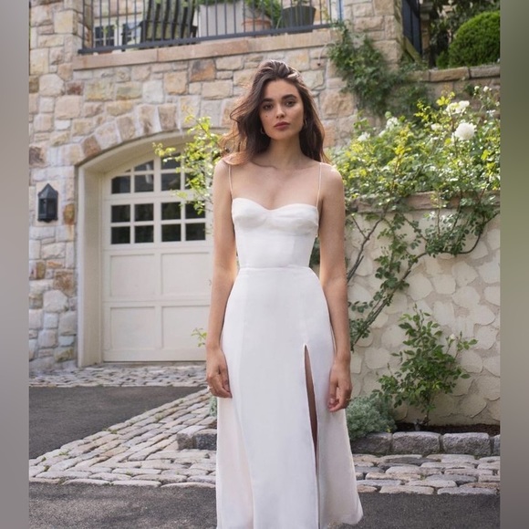 Reformation Juliette MIDI Dress Ivory/White Size 8 - Picture 1 of 5